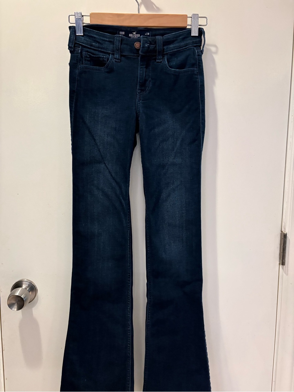 Hollister Women's Dark Blue Boot Cut Jeans - Deep Indigo